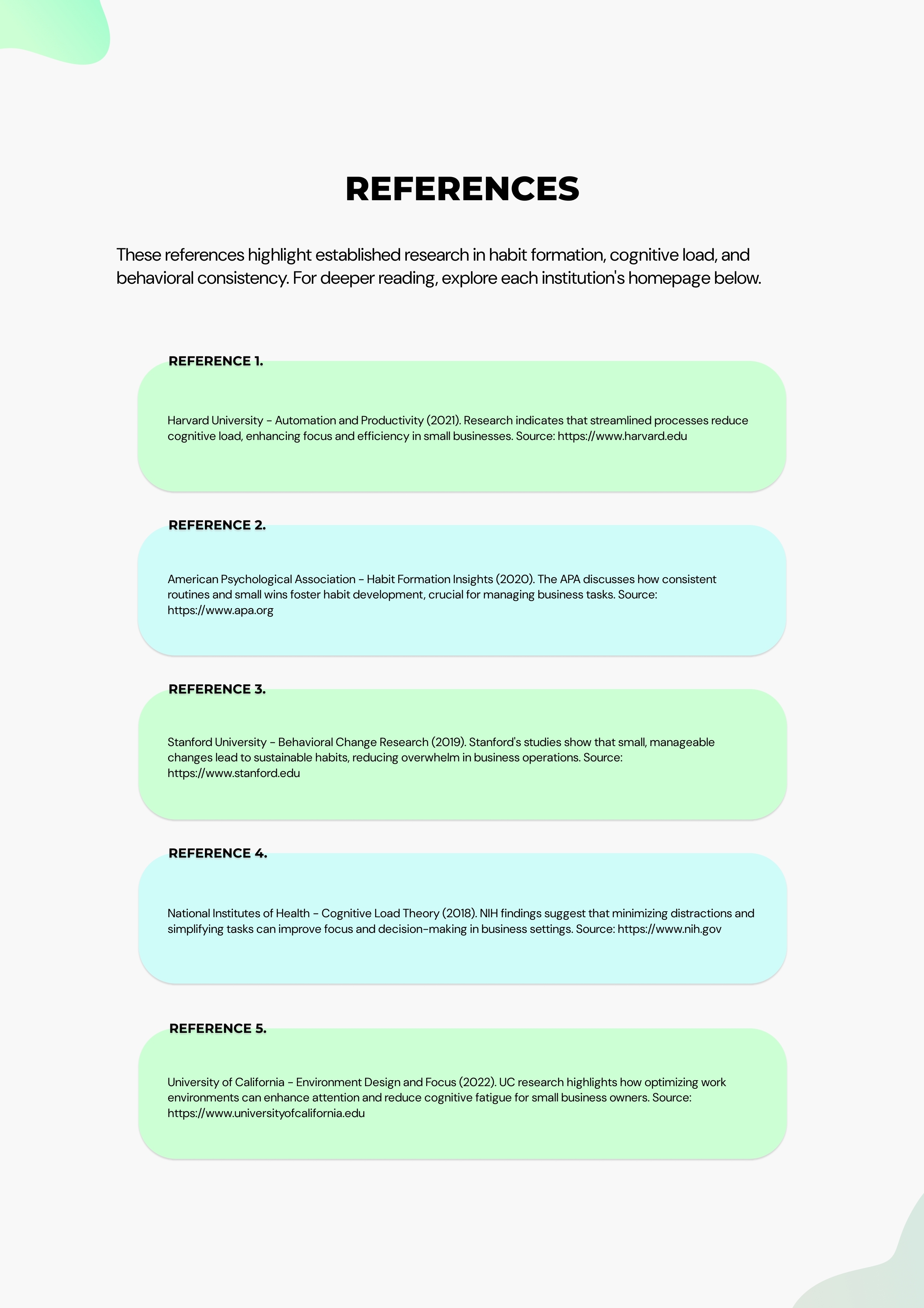 Reference Sheet. Use the reference material while working through the system.