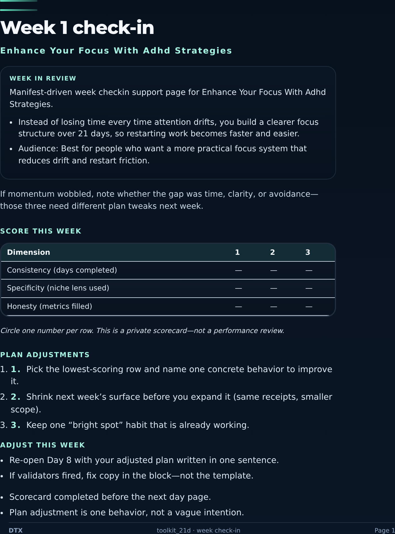 Review & Refine. Check what changed, what still needs adjustment, and how to keep the system usable.