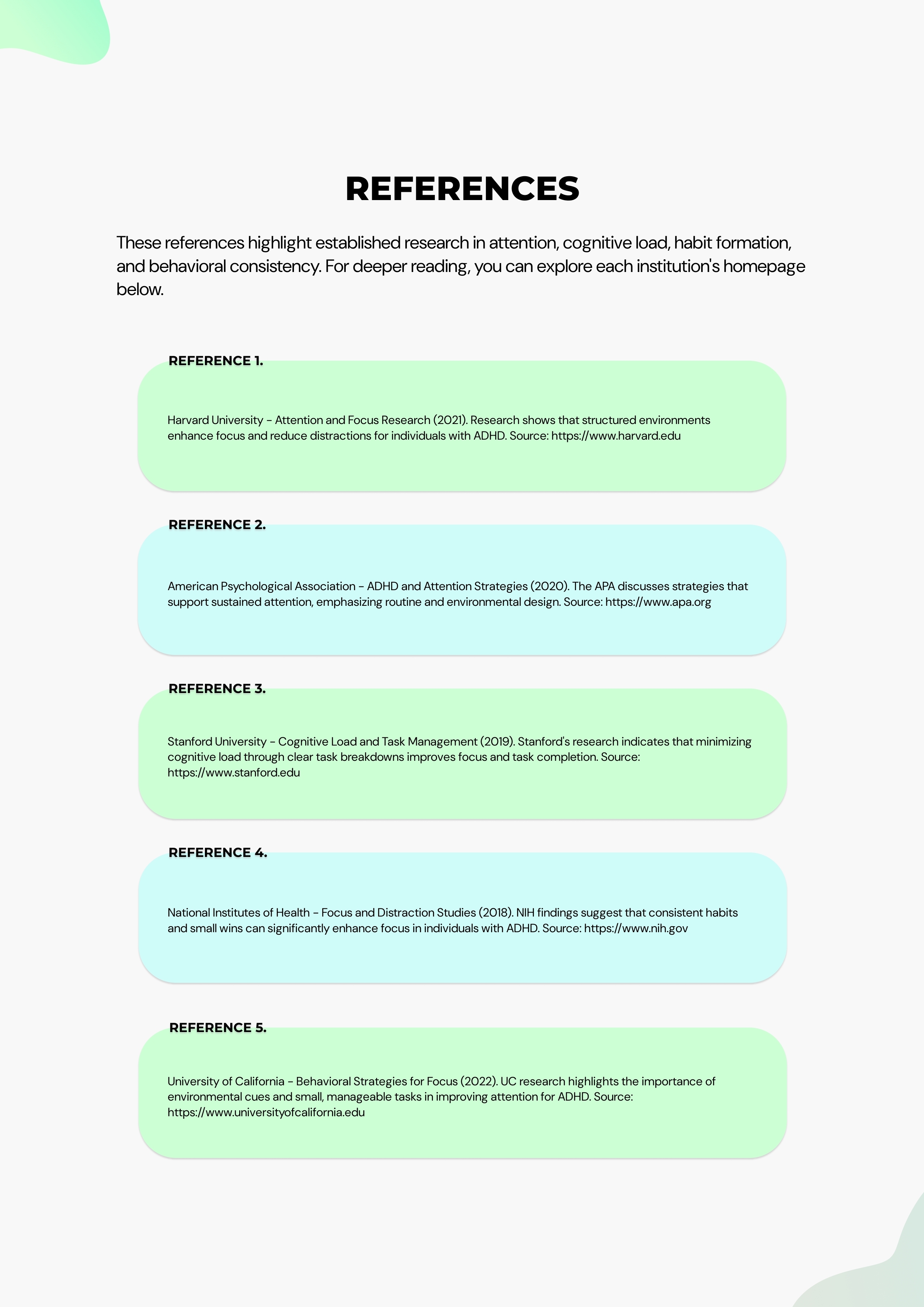 Reference Sheet. Use the reference material while working through the system.