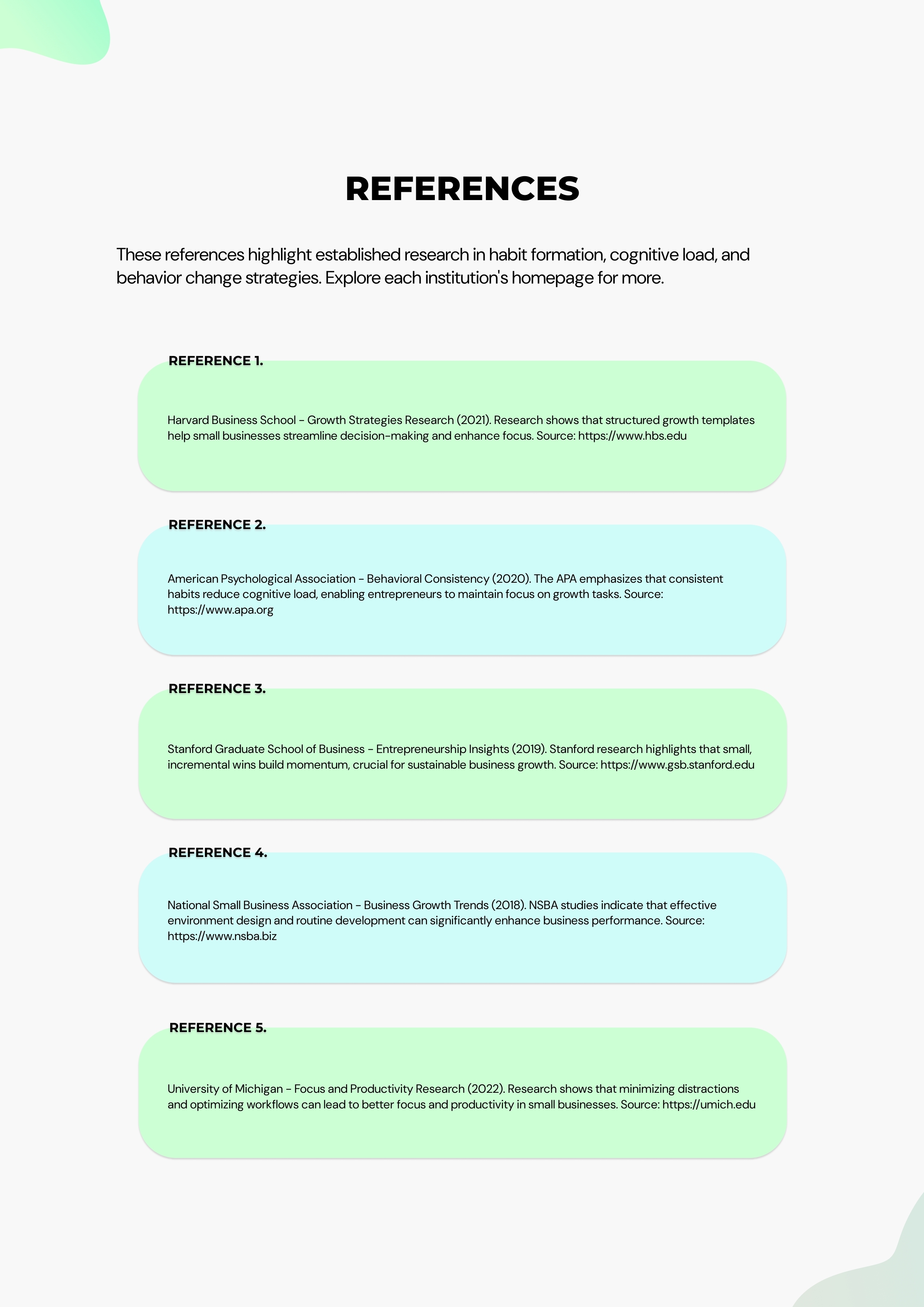 Reference Sheet. Use the reference material while working through the system.