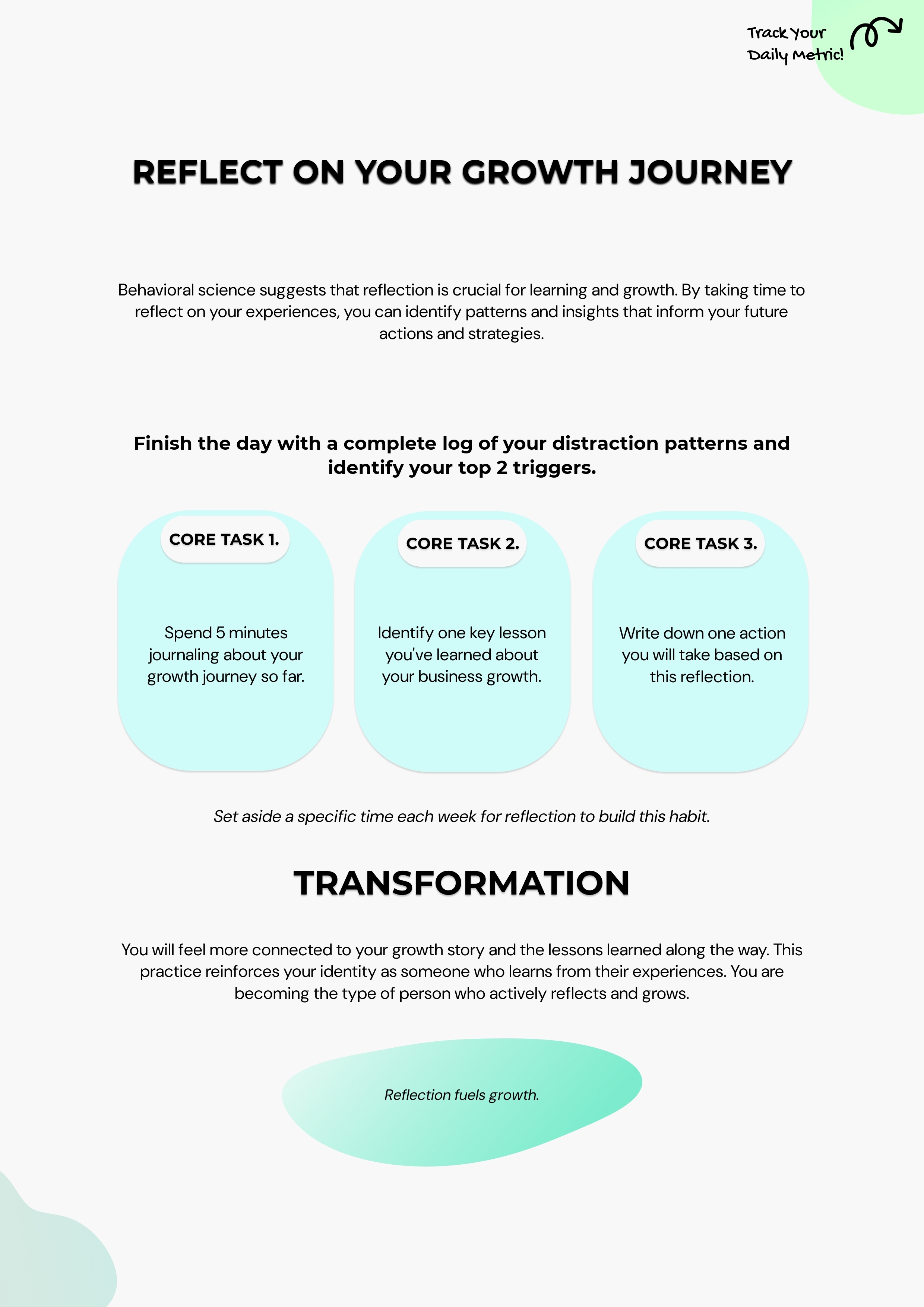 Implementation Step. Turn the system into a concrete workflow, checklist, or task structure.