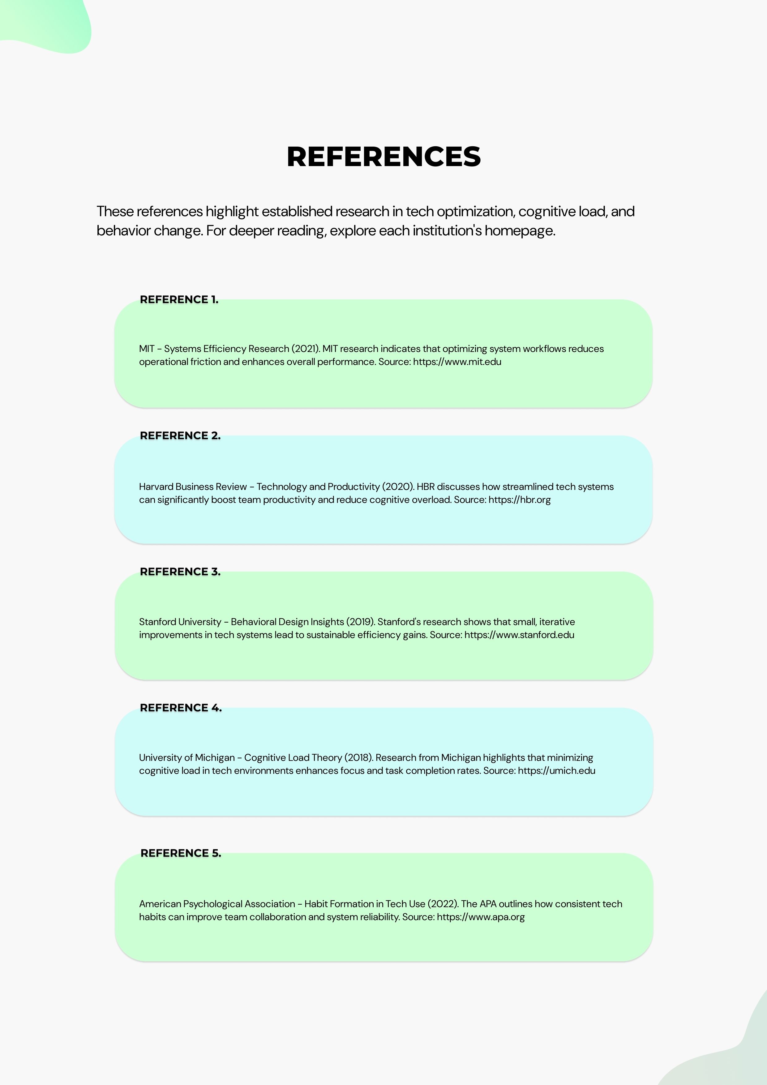 Reference Sheet. Use the reference material while working through the system.