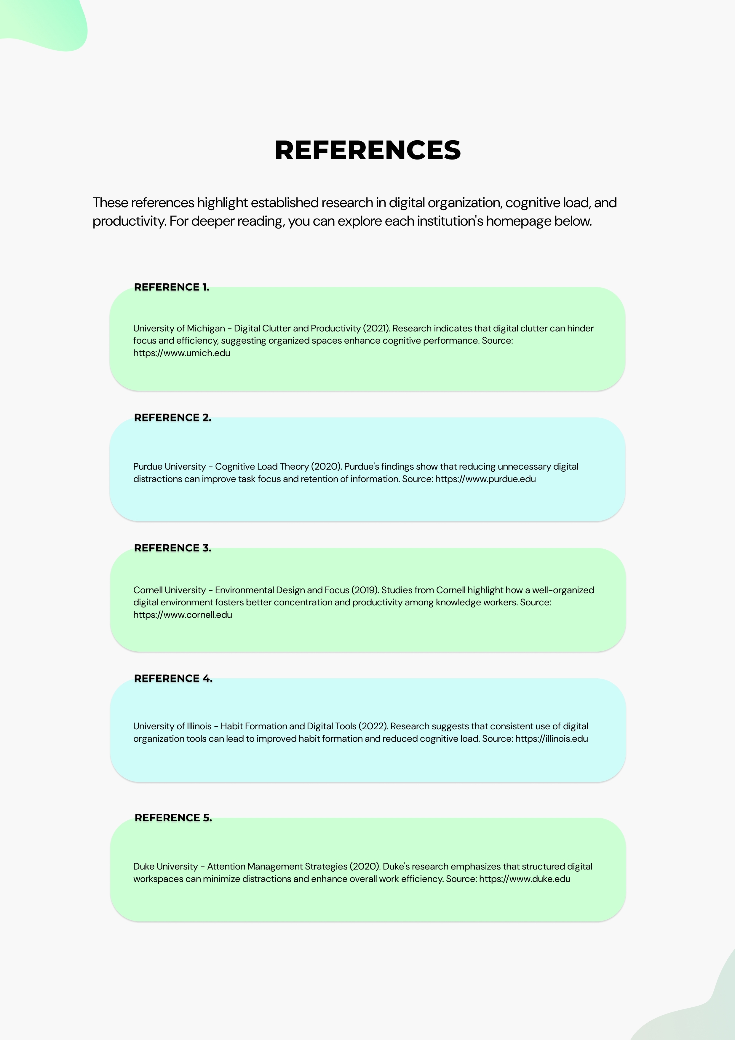 Working Material. Use the reference material while working through the system.
