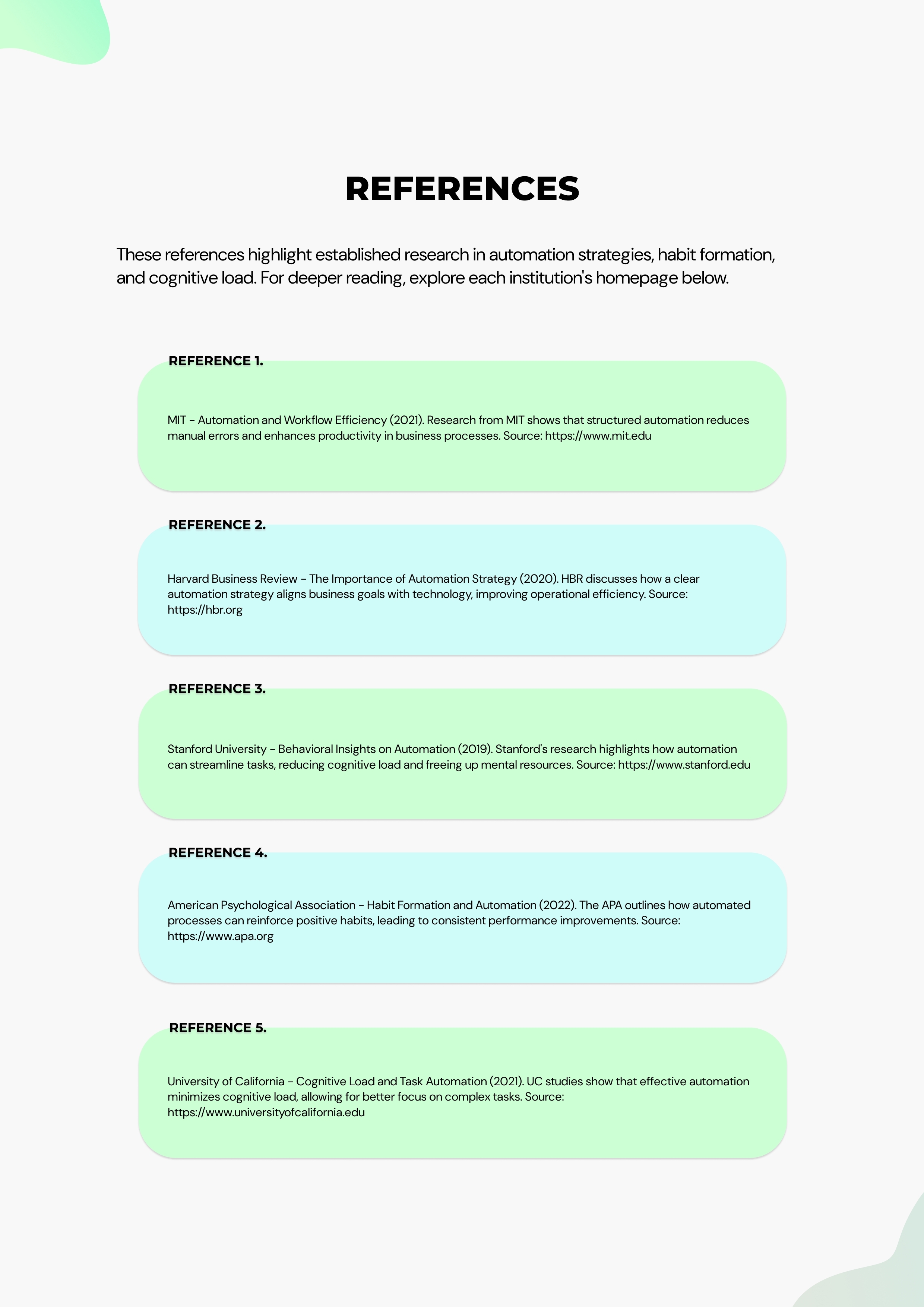 Reference Sheet. Use the reference material while working through the system.
