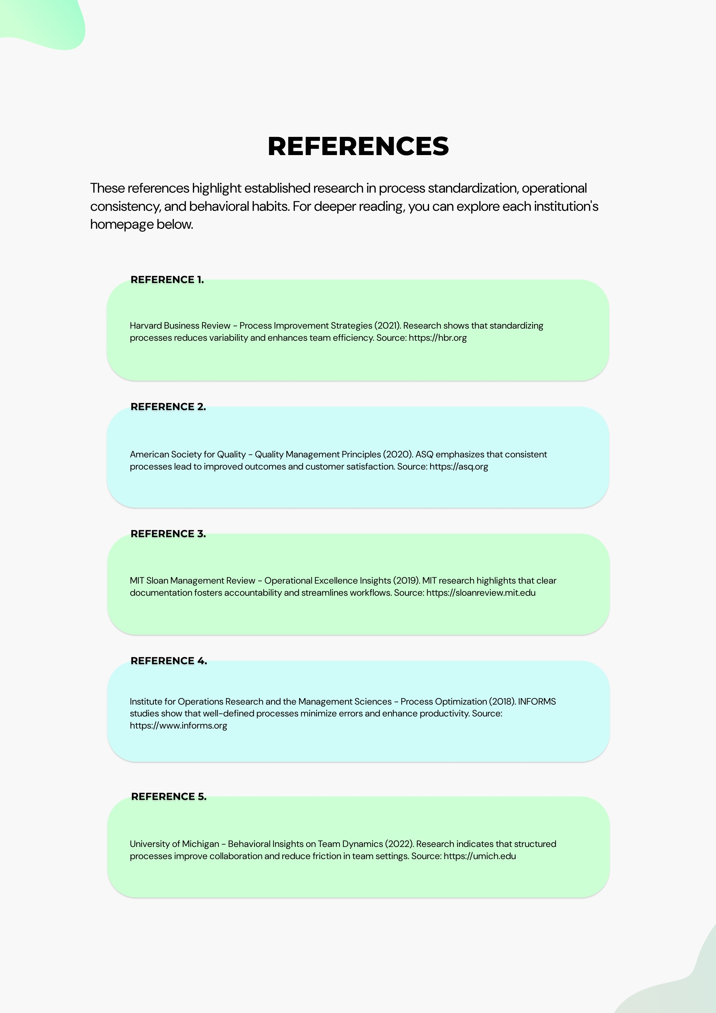 Reference Sheet. Use the reference material while working through the system.