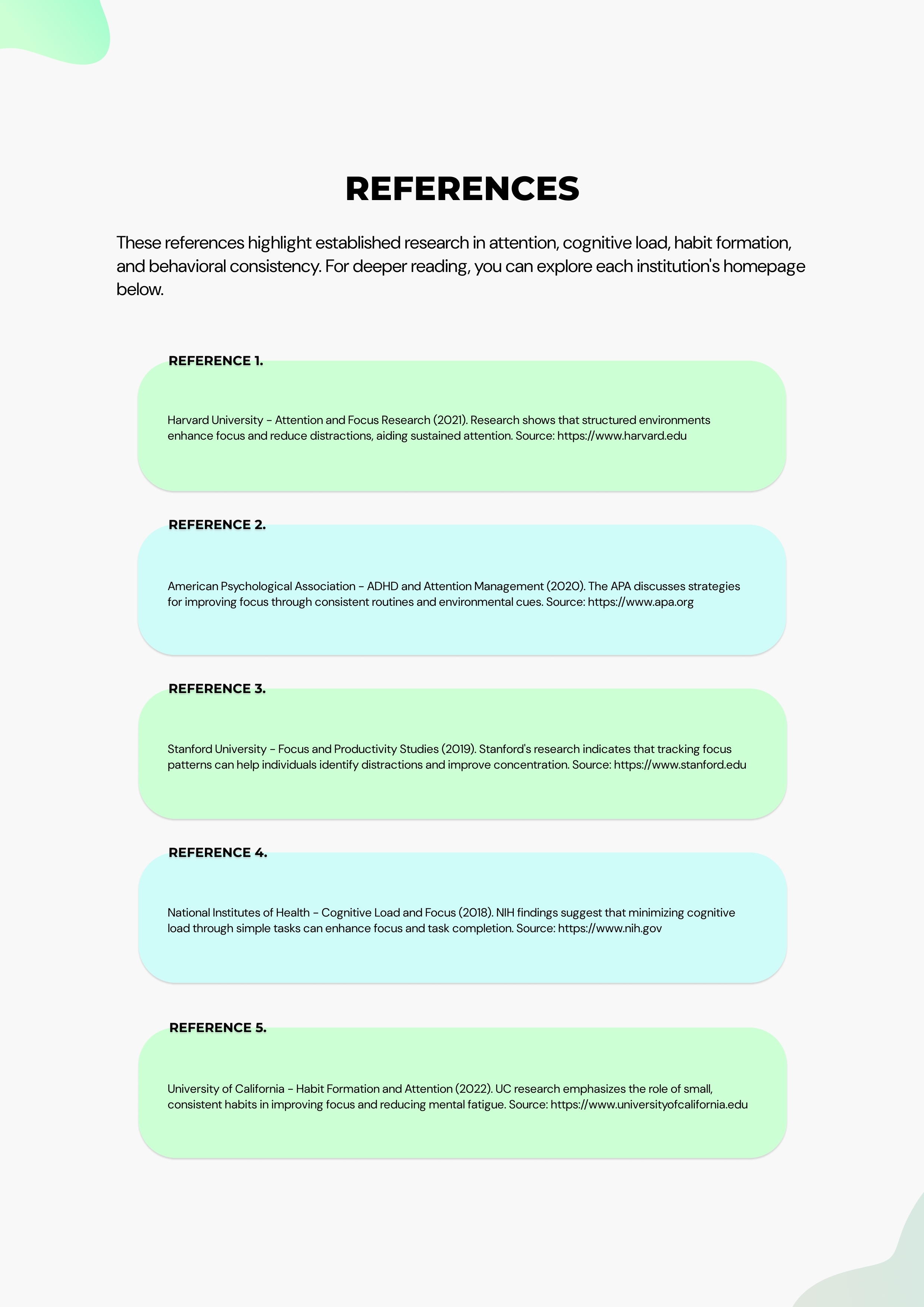 Reference Sheet. Use the reference material while working through the system.